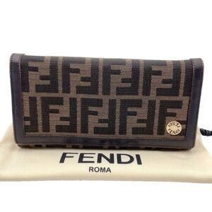 Fendi FF Logo Brown and Black Wallet